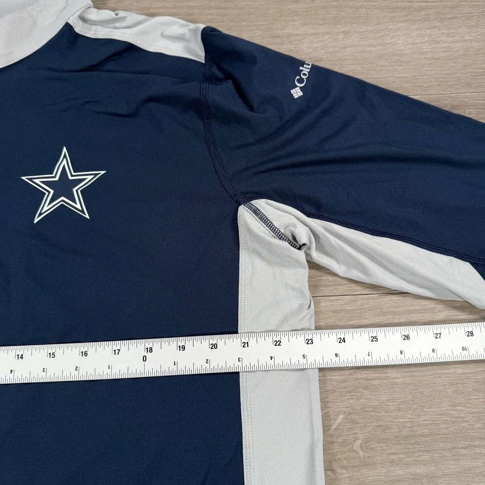 Columbia Dallas Cowboys Quarter Zip Tech Trail Performance Men's XL Navy Blue